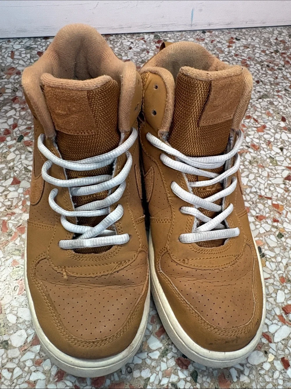 Nike 6 Youth High-Top Sneakers in Tan Mustard